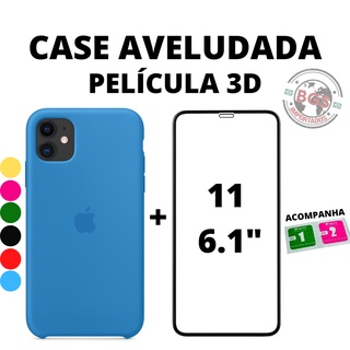 Capa Case Silicone Veludo Camurça Premium Apple Iphone 11 + Película 3D