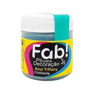 Pó Para Decoração Azul Tiffany Cintilante 3g Fab