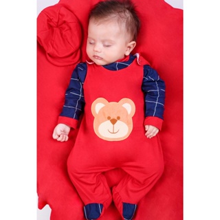 Saída Maternidade Menino Urso Vermelho 04 peças Marinho Roupas de Bebê em Oferta na Shopee