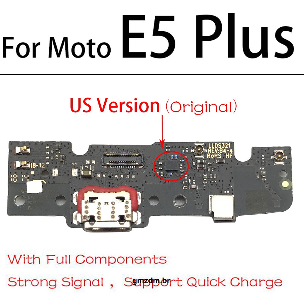 Usb Charging Port Charger Board Flex Cable For Motorola Moto E5 Plus Dock Plug Connector With Mic Microphone Shopee Brasil