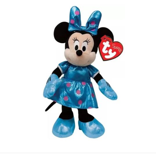 Boneca Pelucia Minnie Mickey Mouse Ty Beanie Babies Dtc 20cm