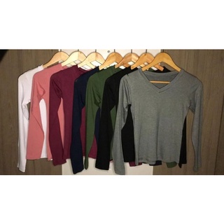 Kit 5 Peças Blusa Feminina Manga Longa Lisa Melhor Qualidade