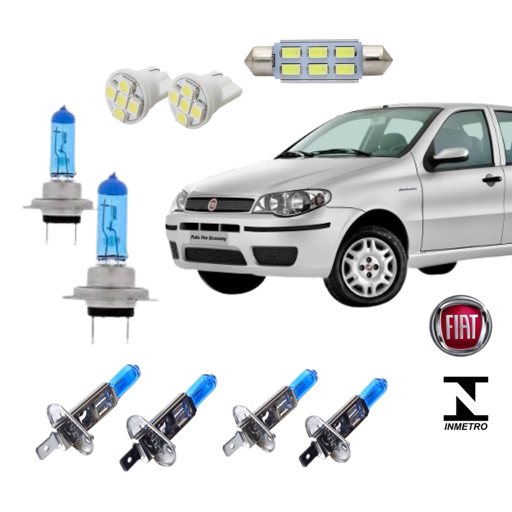 Kit Lâmpadas Farol Palio Siena G3 Super Branca + Lâmpada Led Teto + Brinde PROMOÇÃO SHOPEE em Oferta na Shopee