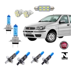 Kit Lâmpadas Farol Palio Siena G3 Super Branca + Lâmpada Led Teto + Brinde PROMOÇÃO SHOPEE