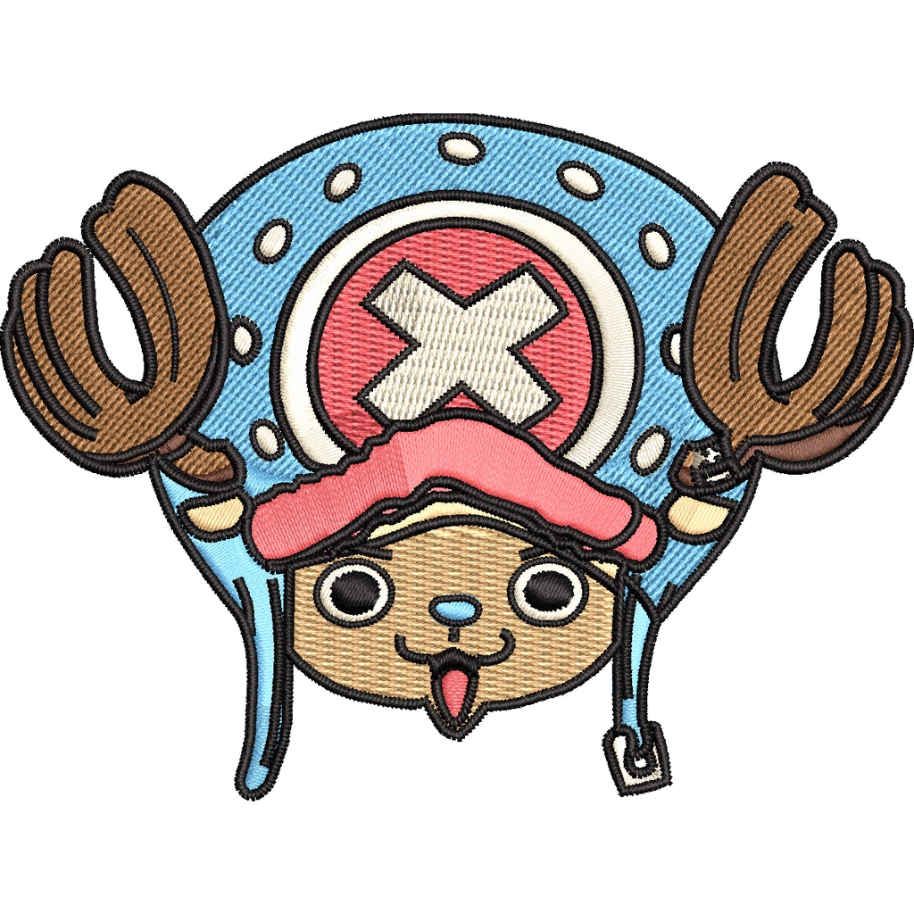 Chopper one piece bordado alegre kawaii anime termocolante patch bordado otaku