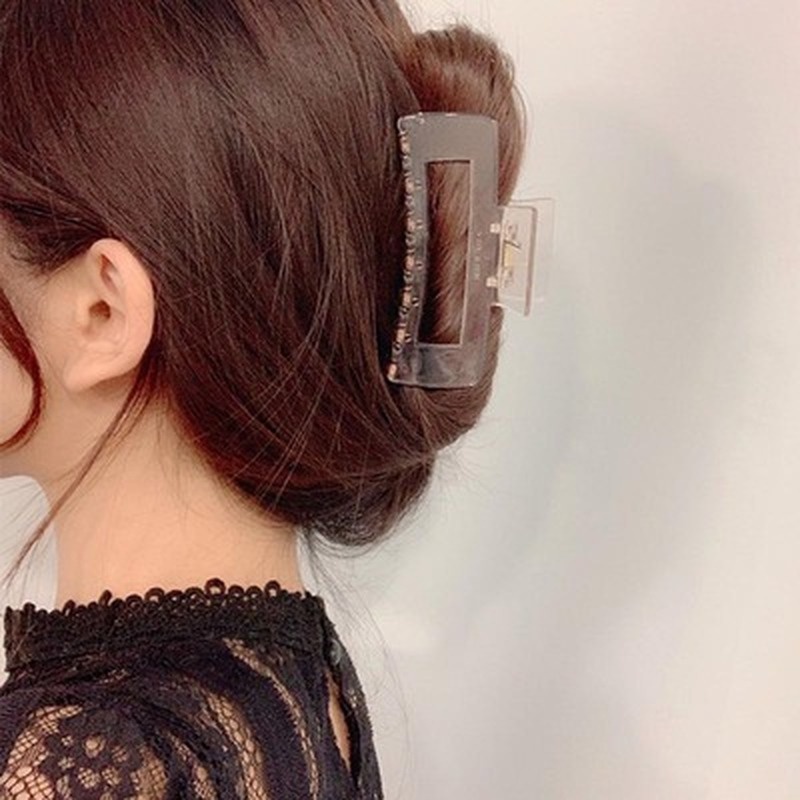 Mulheres Estilo INS Acrílico Transparente Grande Grampos De Cabelo/Meninas Simples De Banho De Maquiagem/Elegante Rabo De Cavalo Titular/Popular Garra Headwear — imagem 2 de 2