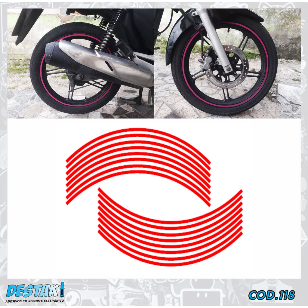 Adesivo Fita Roda Moto Titan 150, Titan 125, Fan 160 - Para Roda de Moto