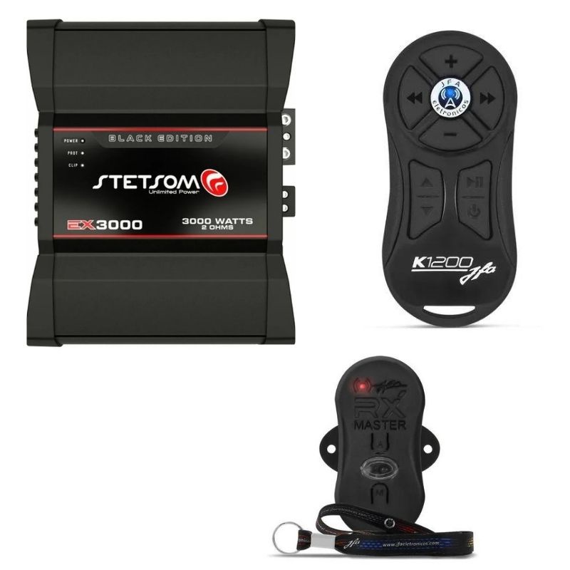Kit Modulo Amplificador  Stetsom Ex 3000 2ohms + Controle Jfa K1200 Preto