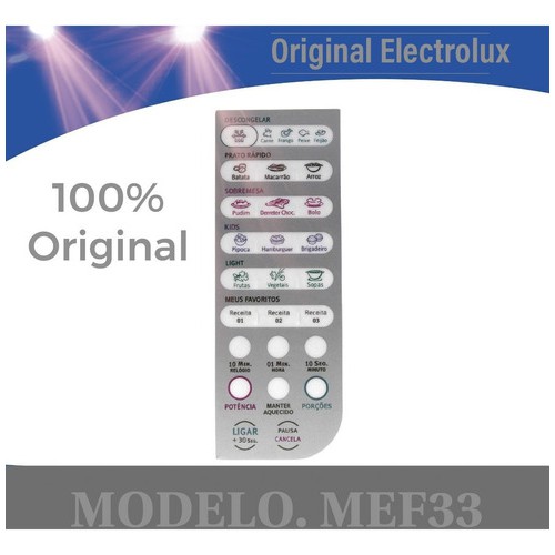 Membrana Painel  Eletrolux Mef33 Microondas Mef33