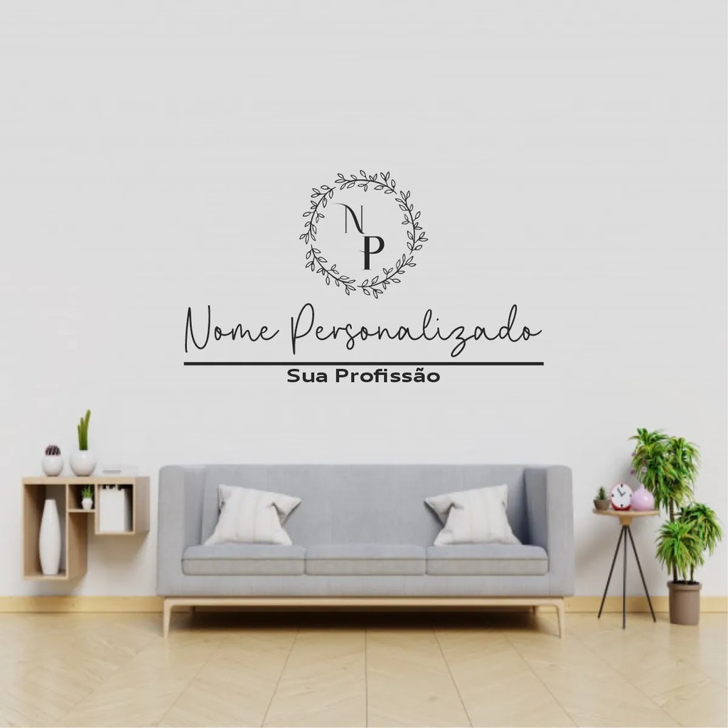 Adesivo De Parede Decorativo Logo Nome Personalizado Salão De Beleza  Boutique Ateliê L1