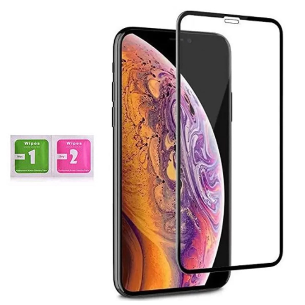 Pelicula de vidro 3D Celular Iphone + kit aplicador brinde X 11 XS 4 5 6s 7 8 Película transparente Proteçao tela IOS
