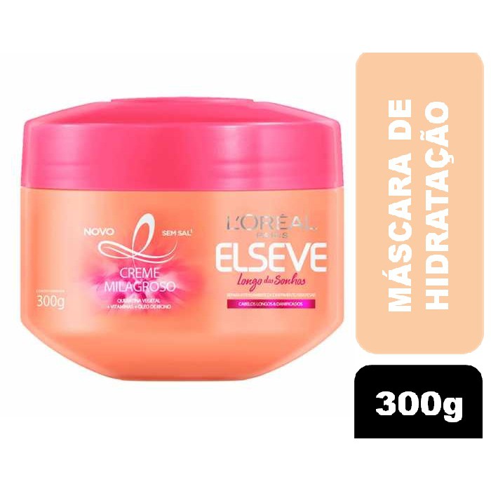 Máscara 300g Elseve - Creme de Tratamento Capilar Longo dos Sonhos em Oferta na Shopee