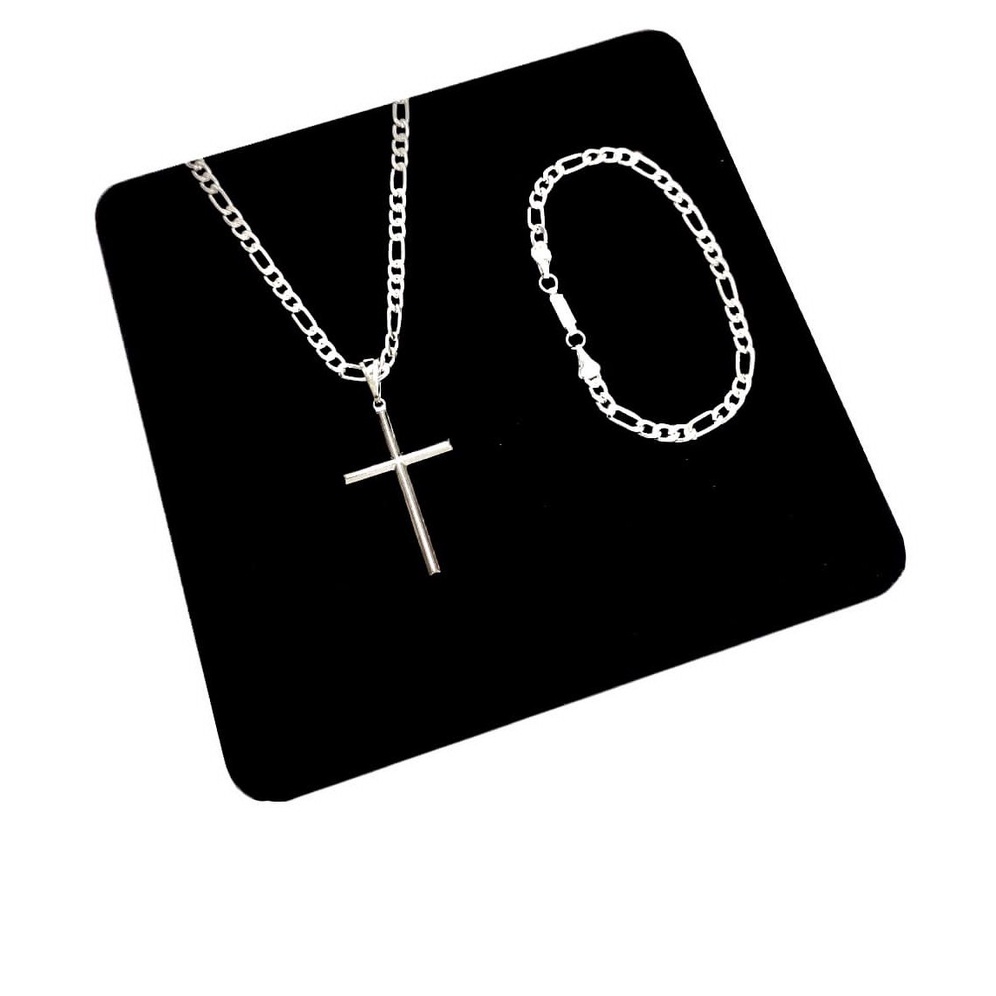 kit masculino Crucifixo Corrente Banhada  a Prata 925 + pulseira 02 em Oferta na Shopee