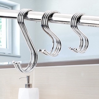 Ganchos De Aço Inoxidável S Para Cozinha , Colher , Utensílios De Pote , Cabides , Sobre O Prendedor De Porta , Roupeiro , Ferramenta De Estante De Roupas