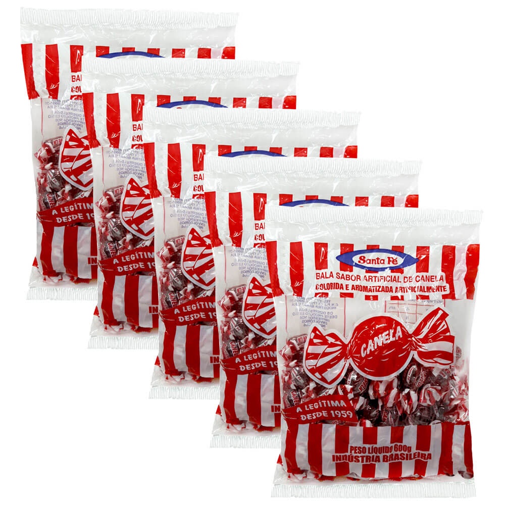 Kit 5 Balas Canela 600g - Santa Fé