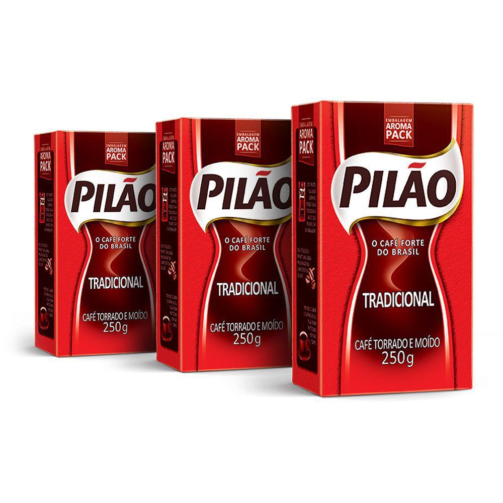 Café Pilão torrado e Moído 250g a Vácuo : Tradicional | Shopee Brasil
