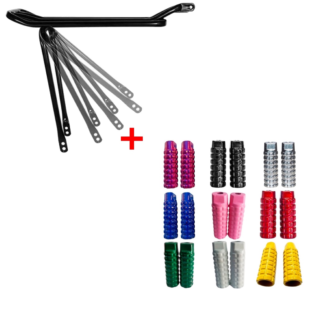 Kit Bagageiro Garupa Traseira Articulado Resistente + Apoio Trolinha