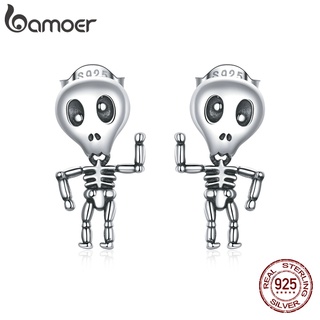 Bamoer Brincos Femininos De Prata Esterlina 925 De Caveira/Hipoalergênico/Bijuteria Da Moda Para Mulheres/Meninas/Presentes SCE1110