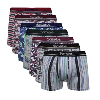 Kit 10 Cueca Boxer Estampada Somellos Microfibra Adulto