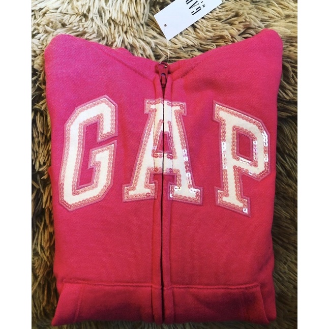 moletom/blusa de frio com capuz infantil rosa escrito bordado GAP original direto dos EUA