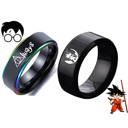 Anel goku dragon ball Harry Potter aço inoxidável