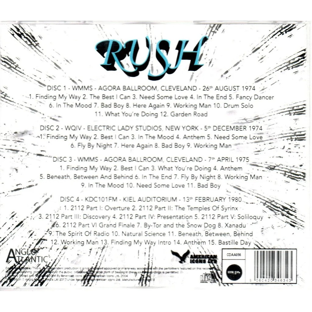 CD RUSH - INVISIBLE RADIO WAVES ( BOX 4 CDS EEC ANGLO ATLANTICO 2015 | Shopee Brasil
