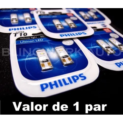 Pingo LED Philips Ultinon T10 W5w 12v 6000k Philips Valor de 1 Par