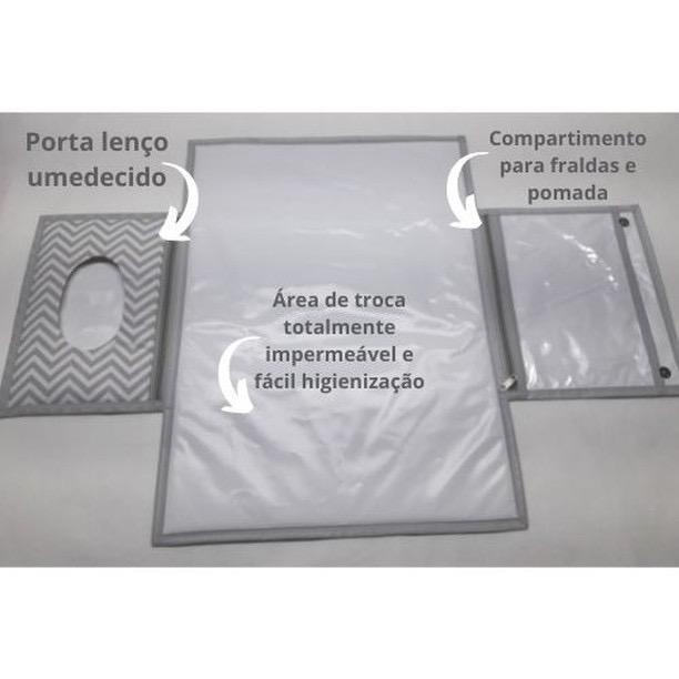 Trocador de bolsa portátil personalizado com nome com compartimento para lenço e fralda em Oferta na Shopee