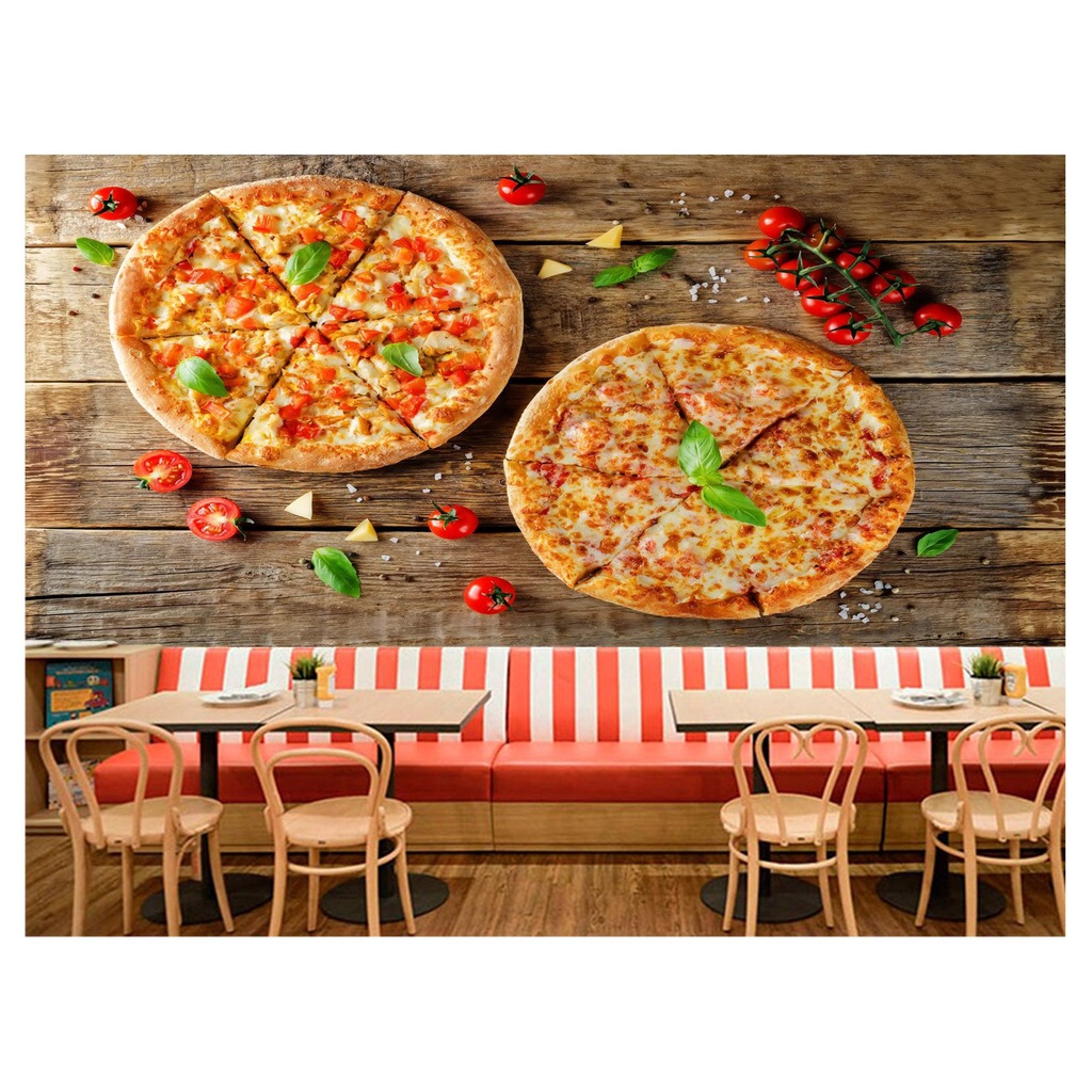 papel de parede Alimento Pizza Queijo 3D 6m² AL186