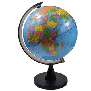Globo Terrestre Giratório Politico - 23cm x 16cm - Nome dos Países escrito em Inglês - Usado para decoração - GLB-01-1