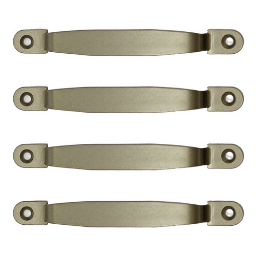 4 Kit puxador para porta camarão de madeira em alumínio 4 peças - 2 pares