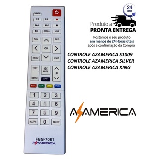 Controle remoto receptor Azamerica s1009 + hd plus pronta entrega
