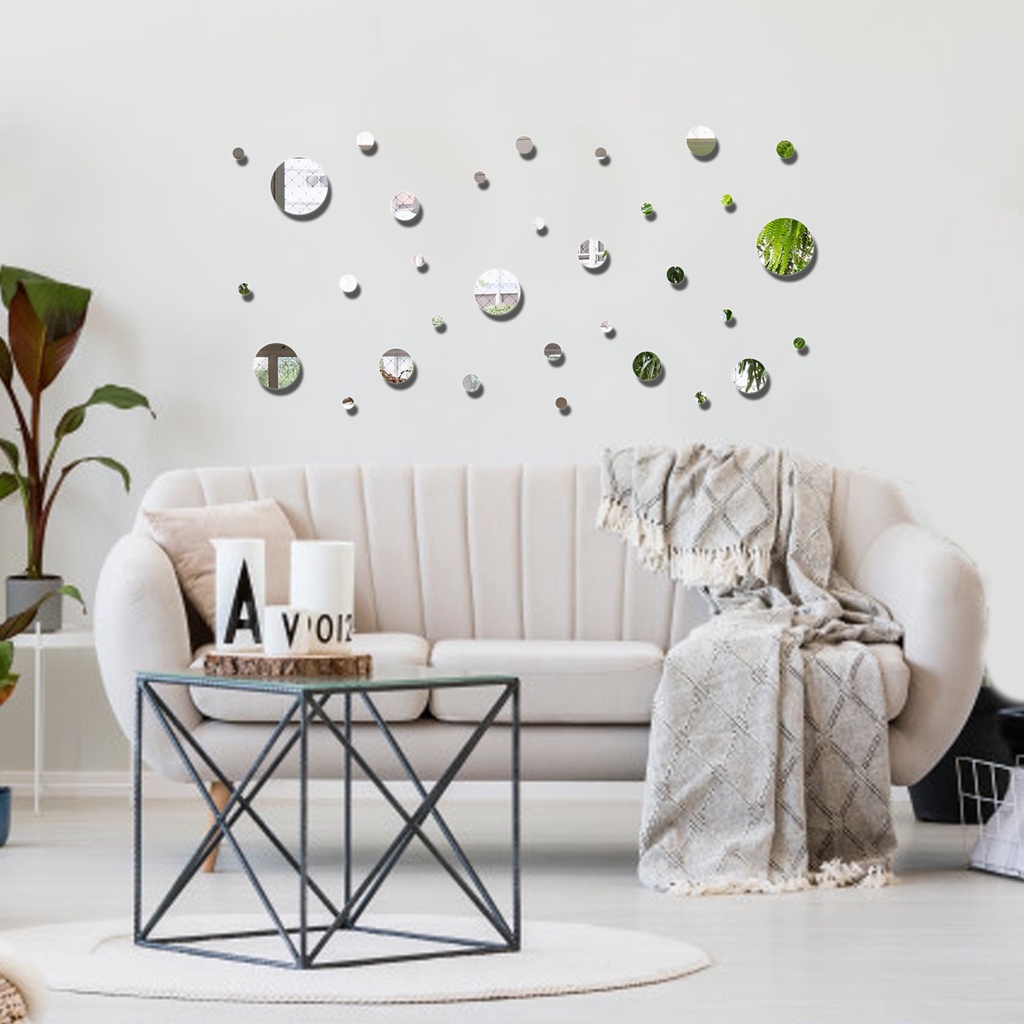 Espelho Decorativo De Acrílico Círculos Abstratos 32 Peças em Oferta na Shopee