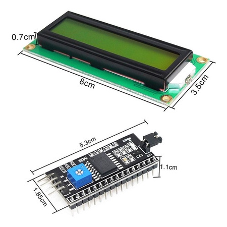 Display Lcd 16x2 1602 Fundo Verde + Modulo I2c - Robótica