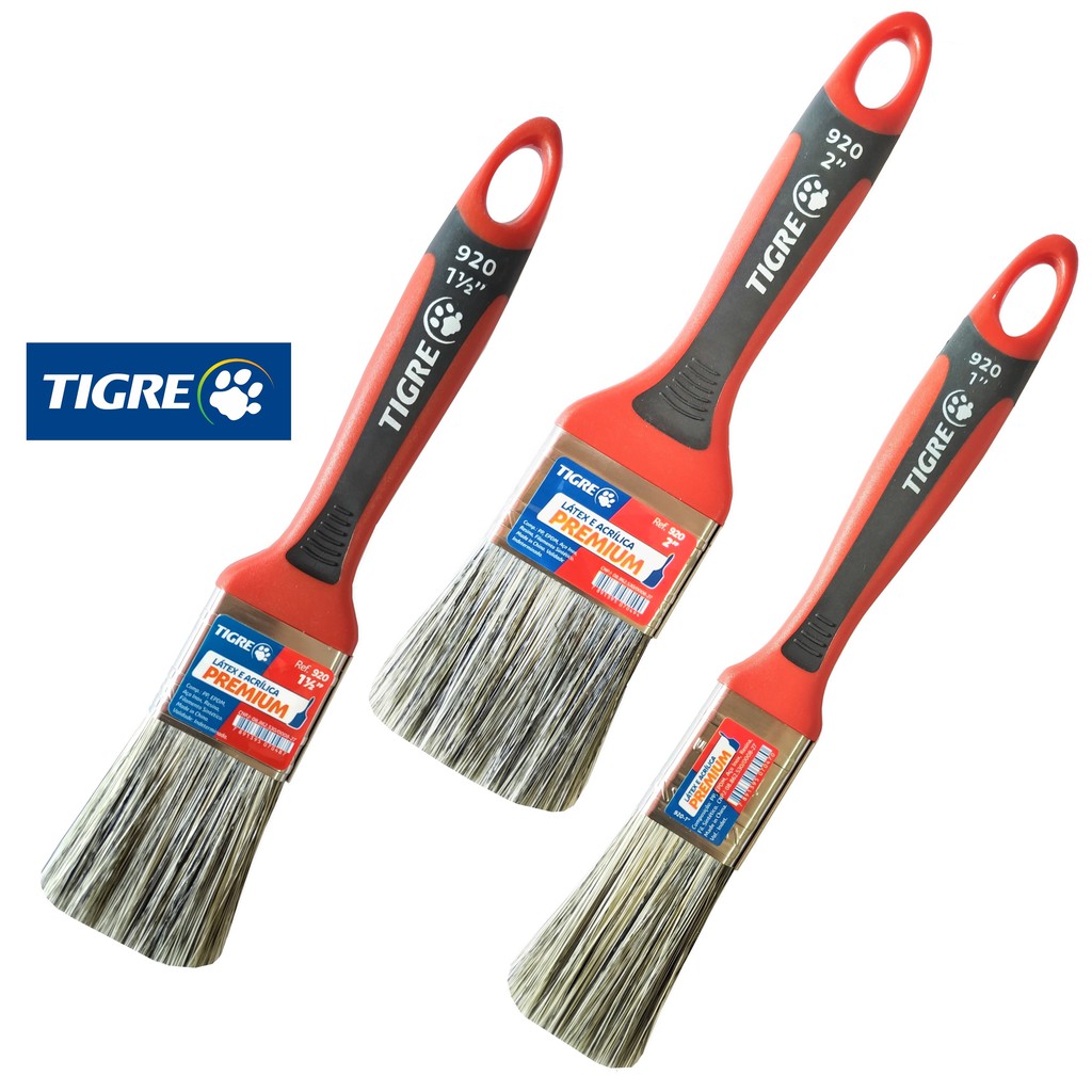 Pincel Trincha Pintura Tinta Acrilica ou Latex Tigre Premium 920 ...