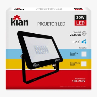 Refletor Led 30W Kian Branca Bivolt