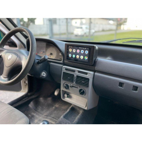 Moldura p/ MP5 2 Din Fiat Uno Mille, Fiorino Mille 04 à 13 - Preto Fosco em Oferta na Shopee