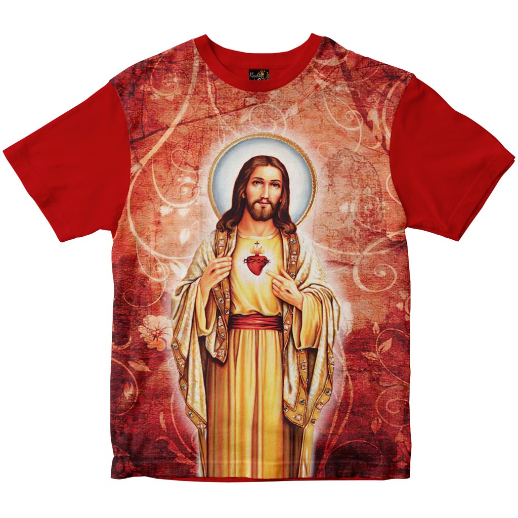 Camiseta Sagrado Coração de Jesus Rainha do Brasil Vermelha