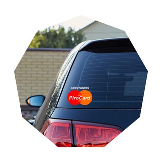 Adesivo Aceitamos Pirocard Mastercard Carro Moto Caminhão Vidro 11cm x 8cm