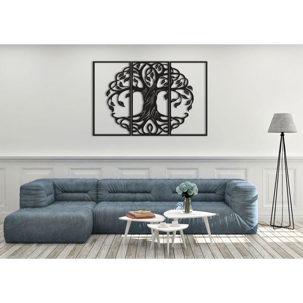 Quadros Decorativos Vazados Árvore Da Vida MDF 3 Quadros em Oferta na Shopee
