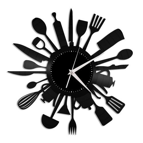 Cozinha Retaurante 06 - Relógio Disco De Vinil Decoração
