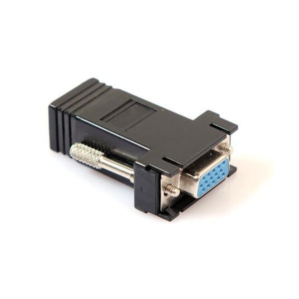 Par De Adaptador Extensor Vga Femea Via Cabo Rede Rj45