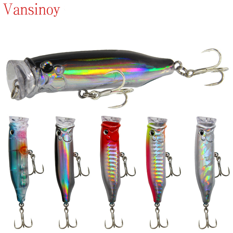 Vansinoy Nova Isca Popper Lure 7cm/9.4g Flutuante De Água Do Mar Pesca Em Doce em Oferta na Shopee