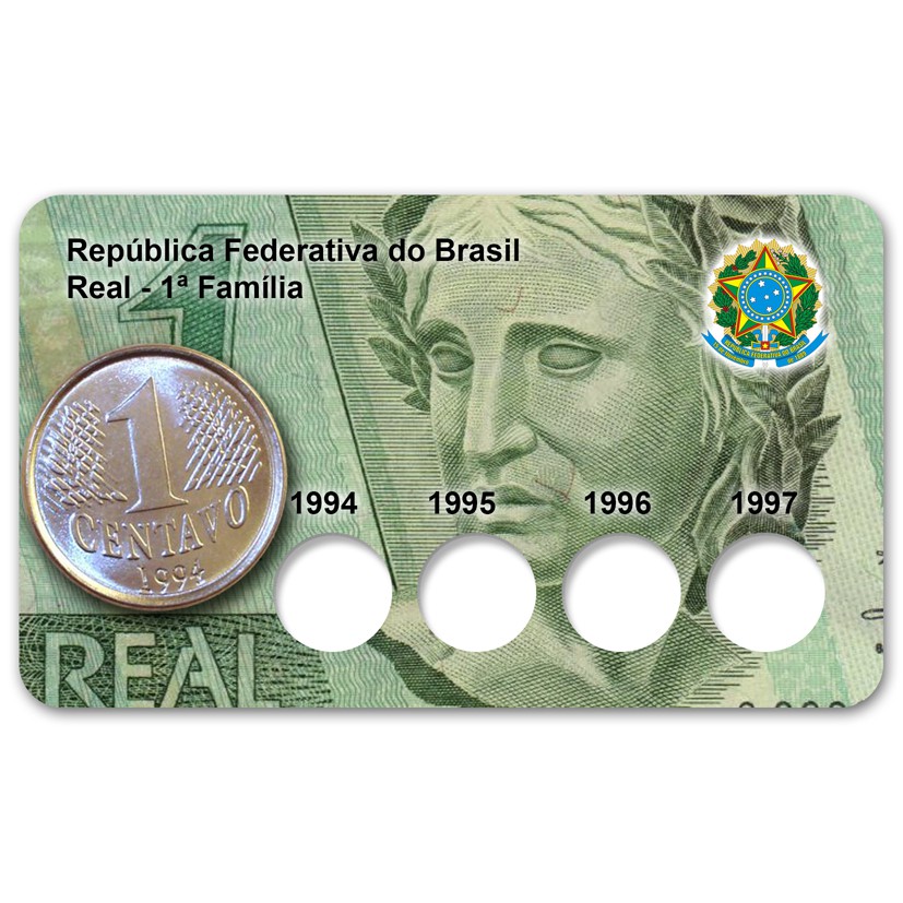 Display Expositor Acrílico para Moedas de 1 Centavo Real 1ª Familia