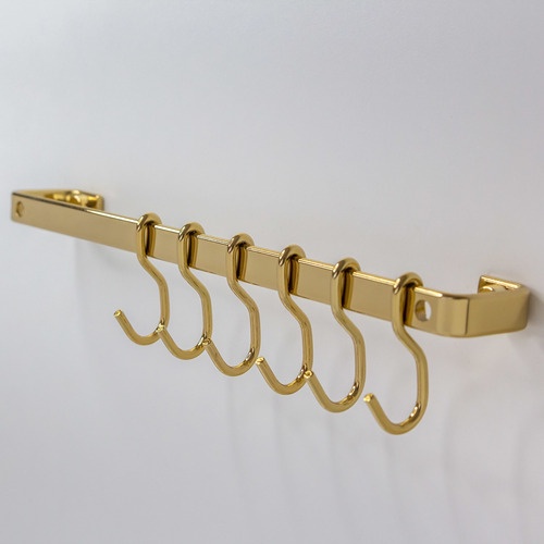 barra de parede dourada future para cozinha 45cm com 6 ganchos para pendurar utensílios piatina gold - FUTURE