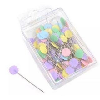 Alfinete Flor Patchwork 50 Unidades Quiling Costura Tom Pastel