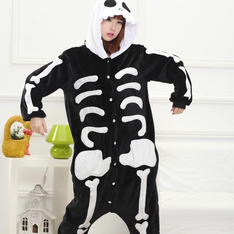 Esqueleto Onesie Adulto Mulheres Halloweenum Psuits Partido Kigurumi Carnaval Cosplay Sleepwear Homewear