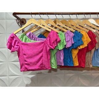 Blusa cropped feminino laise ciganinha babado