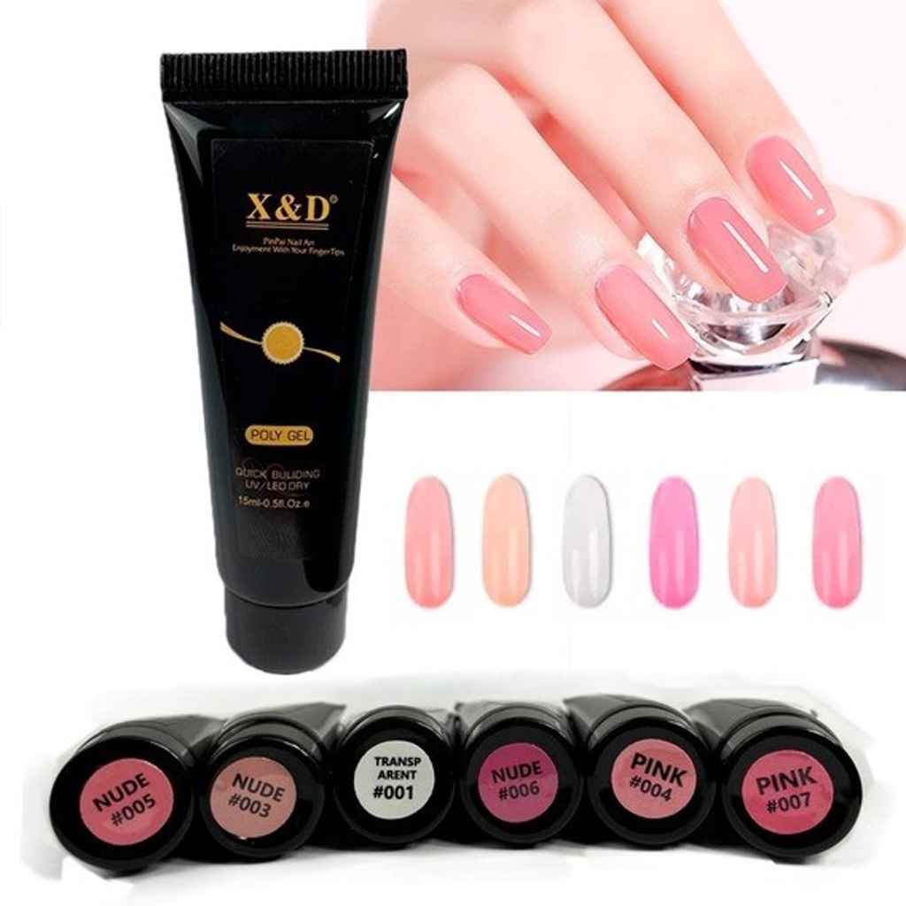 Polygel X&D Powder Gel Led Uv kit Alongamento de unha 30ml Nail Acrygel XED