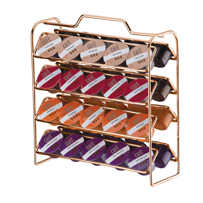 Organizador Porta 40 Cápsulas Café Três Corações Rosé Gold - 1146rg Future